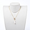 Natural Baroque Pearl Keshi Pearl Pendant Necklaces NJEW-JN02814-3