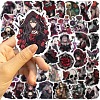 50Pcs PVC Self-Adhesive Gothic Rose Girl Horror Skull Sticker PW-WGAA076-01-2