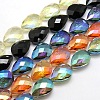 Electroplate Crystal Glass Teardrop Beads Strands EGLA-F067-M-1