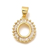 Rack Plating Brass Micro Pave Cubic Zirconia Pendants KK-L226-100G-O-1