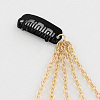 Dyed Feather Iron Snap Hair Clips with Brass Rhinestone Chains and Iron Chains PHAR-R120-03-5