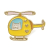 Cat with Airplate Enamel Pins JEWB-M066-01G-01-1