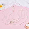 1Pc Plastic Round Imitation Pearl Beaded Tassel Waist Chains for Women AJEW-ME0003-16-4