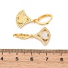 Fan with Heart Brass Micro Pave Clear Cubic Zirconia Hoop Earrings KK-D363-13G-3
