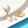 Natural Pearl Dangle Ear Studs EJEW-L099-11G-2