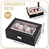 PU Leather Watch Organizer Display Cases CON-WH0086-231-3