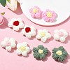 Cotton Cord Knitting Flower Clip-on Earrings for Women EJEW-JE06227-1