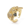 Rack Plating Brass Micro Pave Cubic Zirconia Cuff Rings for Women RJEW-M028-120G-4