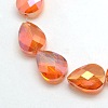Electroplate Crystal Glass Teardrop Beads Strands EGLA-F066-M-3