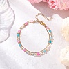 Natural Agate Round Beads Multi-strand Bracelets BJEW-JB12468-01-1