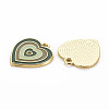 Rack Plating Light Gold Alloy Enamel Pendants ENAM-Q444-014D-RS-2