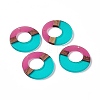 Transparent Resin & Walnut Wood Pendants RESI-M027-03E-3