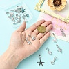 20Pcs 10 Styles Alloy Crystal RhinestoneEuropean Dangle Charms MPDL-YW0001-07-3