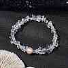 Natural Quartz Crystal Chips Stretch Bracelets for Women BJEW-JB11343-06-1