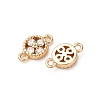 Brass Pave Cubic Zirconia Connector Charms ZIRC-L105-02G-07-2