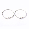 Platinum Color Brass Hoop Earrings X-EC108-3NF-1