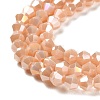 Opaque Solid Color Electroplate Glass Beads Strands X1-GLAA-F029-P4mm-A06-3