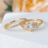 Alloy Micro Pave Cubic Zirconia Finger Rings Sets for Women FS-WGC007F-03-3
