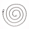 304 Stainless Steel Cable Chain Necklace NJEW-S420-007C-P-2