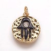 Hammered Brass Pendants KK-K207-03G-1