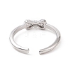 Clear Cubic Zirconia Bowknot Open Cuff Ring RJEW-E072-14P-3