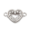 925 Sterling Silver Micro Pave Cubic Zirconia Connector Charms STER-U009-03P-02-1