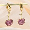 Cherry Brass Micro Pave Cubic Zirconia Hoop Earrings EJEW-M077-04G-02-1