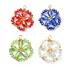 Cooper Wire Wrapped Electroplate Glass Pendants PALLOY-MZ01413-1