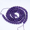 Natural Amethyst Round Bead Strands G-M212-6mm-02B-2