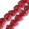 Transparent Frosted Glass Beads Strands X-FGLA-S001-02H-1