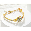 Flat Round Zinc Alloy with Crystal Rhinestone Bangles for Women FS-WG299D2-03-1
