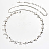 White Round Plastic Pearl Alloy Heart Link Waist Chains for Women WG65AA6-01-5