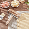 Paisley Pattern Wood with Stainless Steel Rolling Pin TOOL-WH0155-97-4
