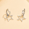 Simple 925 Sterling Silver Star Hoop Earrings BO3781-4