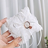 Colth Wedding Ring Pillow with Polyester Ribbon and Alloy Heart PW-WG71097-01-2