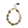Natural Paua Shell & Amber Beaded Bracelets BJEW-JB14178-3