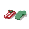 Merry Christmas Opaque Resin Decoden Cabochons RESI-S391-03-2