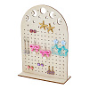Hollow Moon Plywood Earring Organizer Display Stands EDIS-WH0050-02B-1