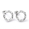 304 Stainless Steel Wave Ring Stud Earrings for Women EJEW-G298-10P-1