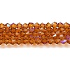 Transparent Electroplate Glass Beads Strands EGLA-A039-T6mm-L28-1