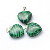 Heart Dyed Synthetic Malachite Pendants G-Q371-02-2