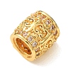 Rack Plating Brass Micro Pave Clear Cubic Zirconia European Beads KK-L215-301G-2