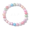Electroplate Glass Round Beads Stretch Bracelets for Women BJEW-JB12630-02-1