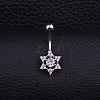 316L Surgical Stainless Steel Micro Pave Clear Cubic Zirconia Curved Barbell Belly Rings WGD8A79-06-1