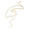 304 Stainless Steel Heart Link Double Layer Chain Y Necklaces for Women NJEW-C088-03G-2
