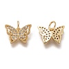 Brass Micro Pave Clear Cubic Zirconia Charms ZIRC-B002-47G-2