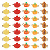 100Pcs Autumn Theme Handmade Polymer Clay Connector Charms PALLOY-TAC0251-3