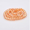 AB Color Plated Faceted Rondelle Electroplate Glass Beads Strands GLAA-A024D-AB09-2