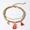 Christmas Glass Multi-Strand Bracelets LS0515-5-1