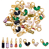 30Pcs 3 Styles Brass Micro Pave Cubic Zirconia Charms ZIRC-SC0001-39-7